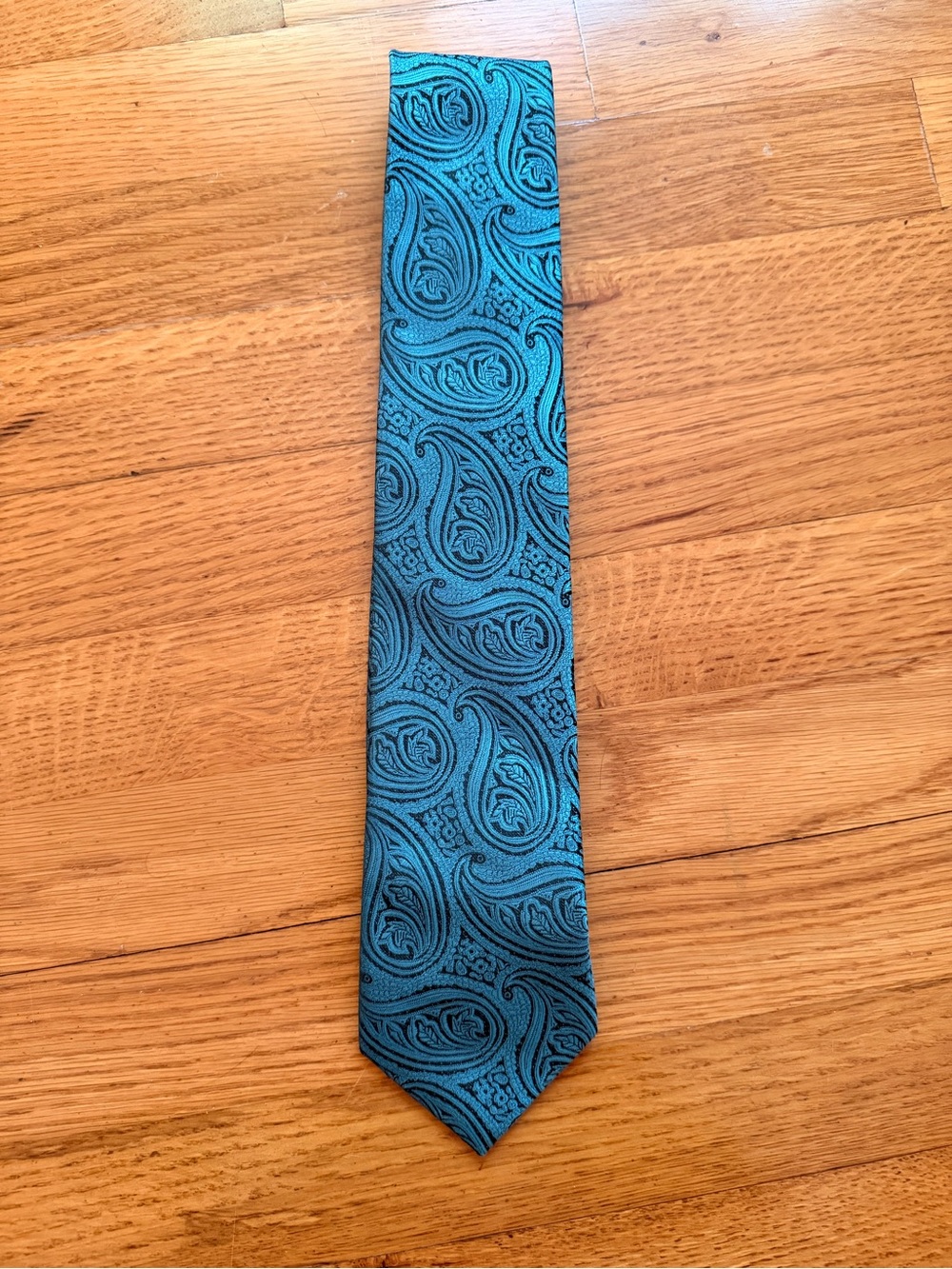 Clericci Teal Paisley Patterned Necktie